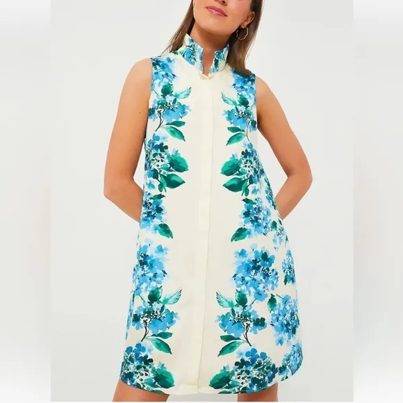 Tuckernuck Water's Edge Hydrangea Sleeveless Charlie Dress size large nwt new
