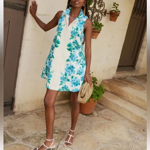 Tuckernuck Water's Edge Hydrangea Sleeveless Charlie Dress size large nwt new