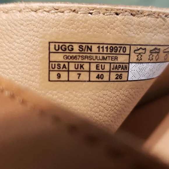 UGG &quot;Eirene&quot; camel colored mule - espadrilles open-toe wedge heel size 9