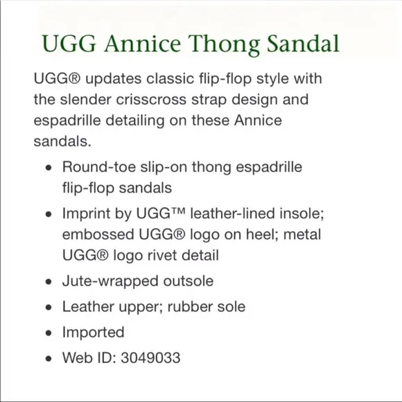 UGG Annice Thong Sandals