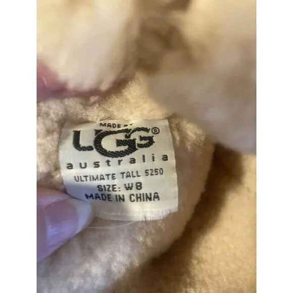 UGG Australia Boots Ultimate Tall‎ 5250 Suede Leather Shearling Tan Size 8