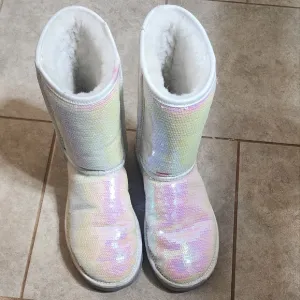 Ugg Australia I Do! Bridal Iridescent Sequin Sparkle Short Boots Size 8