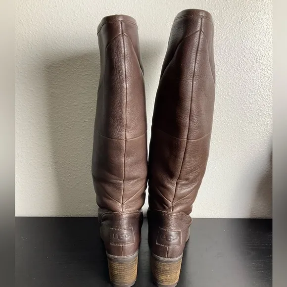 UGG Avery Stout Leather Water Resistant Cuffable High Heeled Boots Women's 8.5‎
