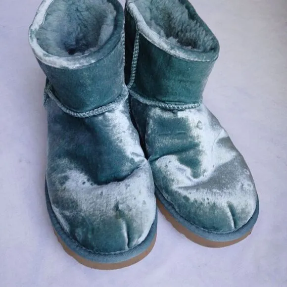 Ugg Boots Mini Atlantic Classic Velvet Shearling Cozy Comfort Slip‎ On Preppy