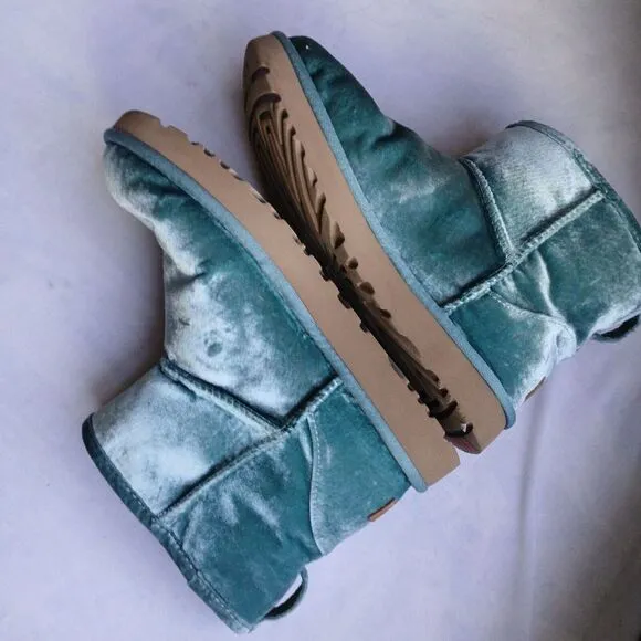 Ugg Boots Mini Atlantic Classic Velvet Shearling Cozy Comfort Slip‎ On Preppy