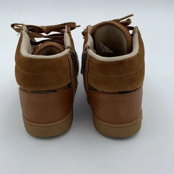 UGG Boscoe camouflage tan brown suede leather boys boots size 5/37