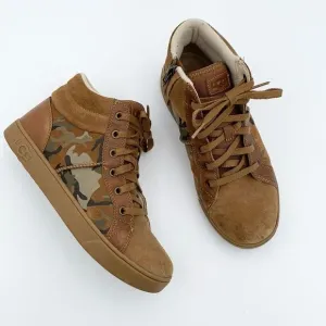 UGG Boscoe camouflage tan brown suede leather boys boots size 5/37