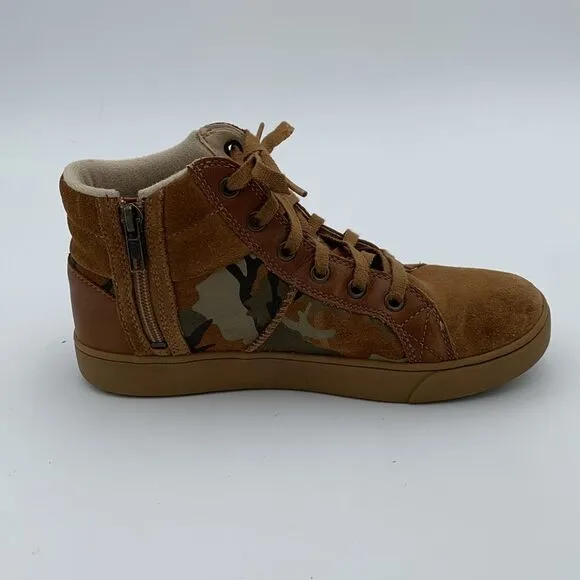 UGG Boscoe camouflage tan brown suede leather boys boots size 5/37