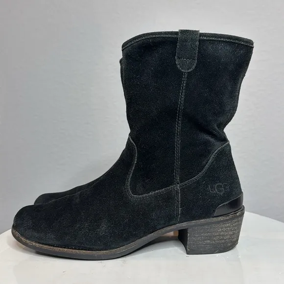 UGG BRIAR BURNISHED BLACK SUEDE WESTERN STYLE WINTER BOOTS