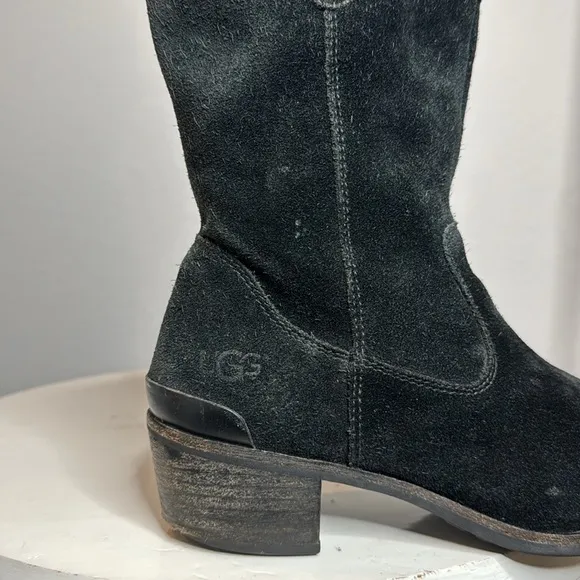 UGG BRIAR BURNISHED BLACK SUEDE WESTERN STYLE WINTER BOOTS