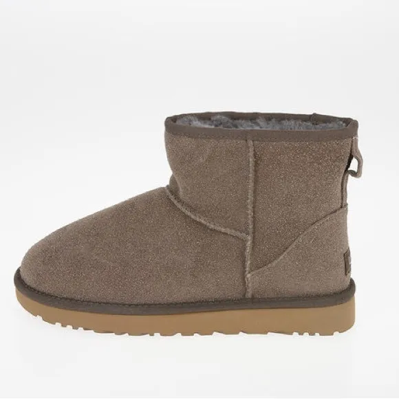 UGG Brown and Gray Ankle Boots with Plush Lining
