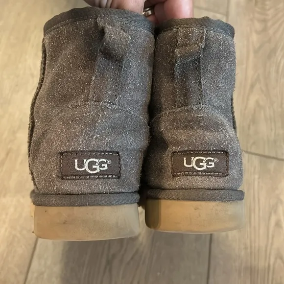 UGG Brown and Gray Ankle Boots with Plush Lining