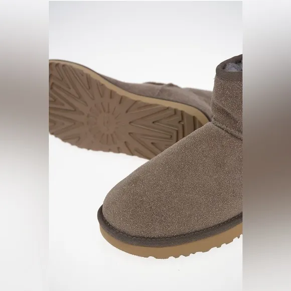 UGG Brown and Gray Ankle Boots with Plush Lining