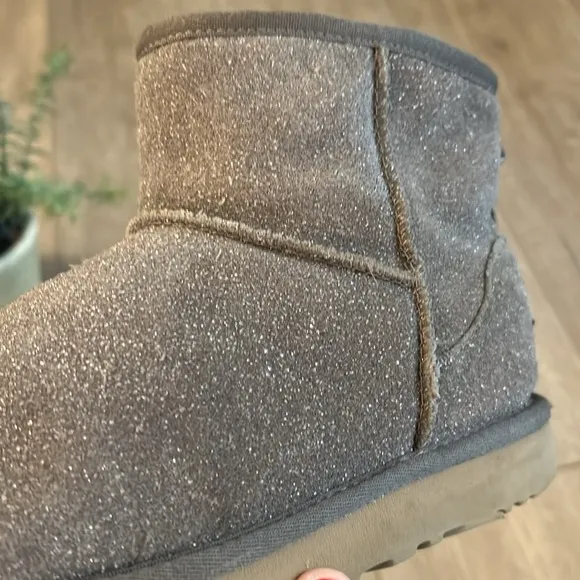 UGG Brown and Gray Ankle Boots with Plush Lining