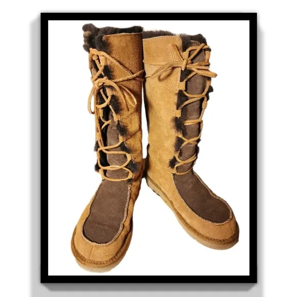 UGG Chestnut Uptown Sheepskin Lace Up Boots