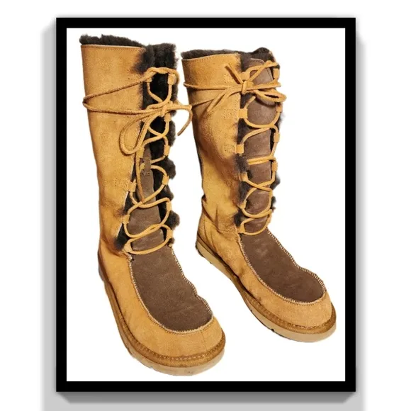 UGG Chestnut Uptown Sheepskin Lace Up Boots