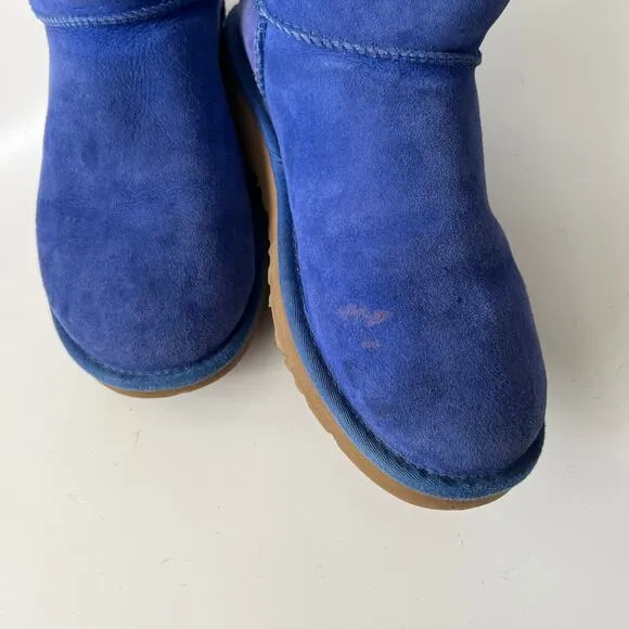 UGG Classic Short II Deep Periwinkle Blue Boots Suede Women's Size 9