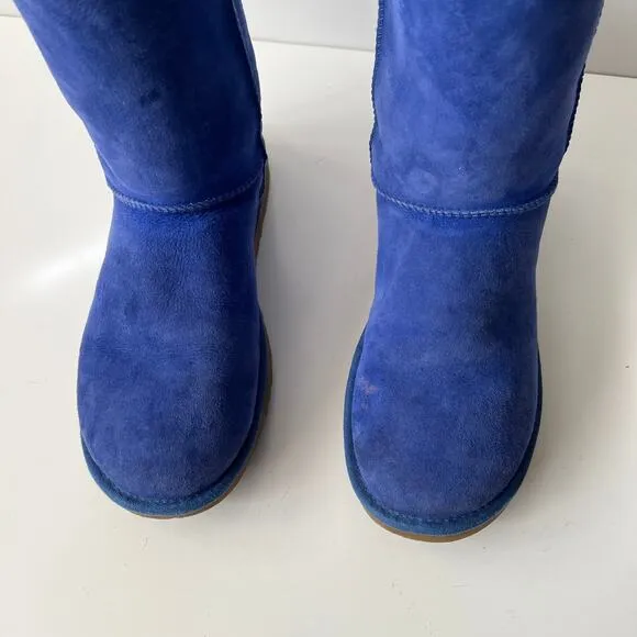 UGG Classic Short II Deep Periwinkle Blue Boots Suede Women's Size 9