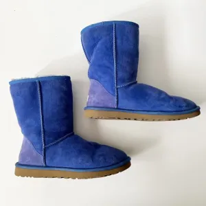 UGG Classic Short II Deep Periwinkle Blue Boots Suede Women's Size 9