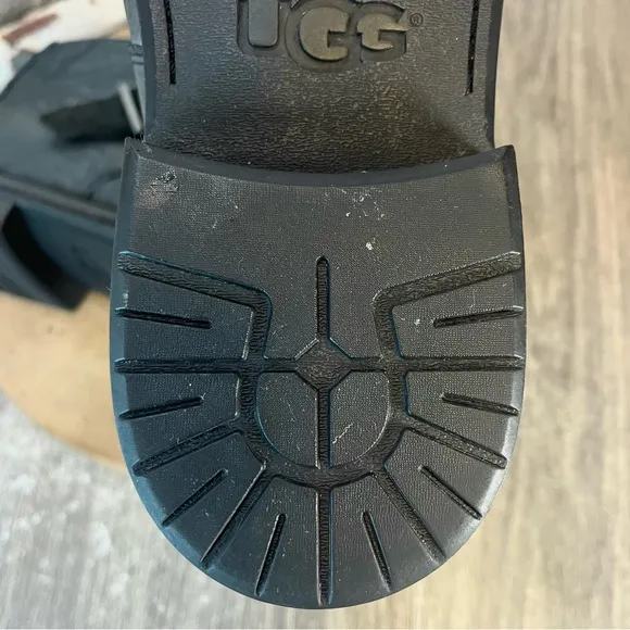 *UGG |  Graham Monk-Strap Buckle Boots in Black Distressed Leather Size 12.5