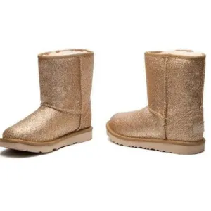 UGG Kids Classic Short II Glitter Boots Size 5