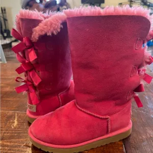 UGG Kids Pink Suede Boots