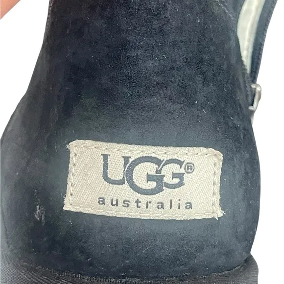 UGG leather sheepskin black women boots size 7