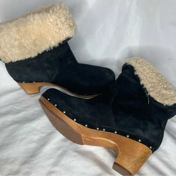 Ugg Lynea studded fur heeled boots