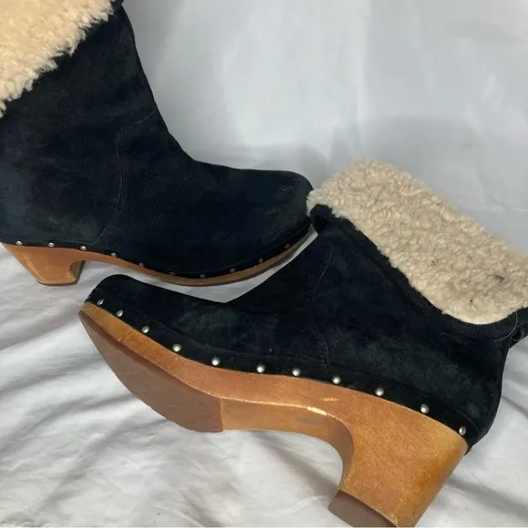 Ugg Lynea studded fur heeled boots