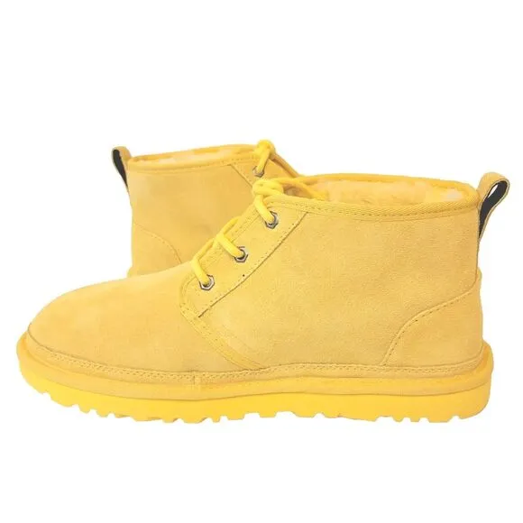 UGG New Neumel Yellow Suede Chukka Fully Lined Ankle Boots Mens Size 10