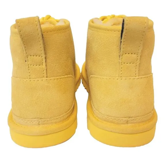 UGG New Neumel Yellow Suede Chukka Fully Lined Ankle Boots Mens Size 10