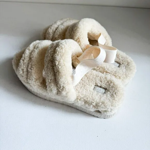 UGG OH Flufitta Sheepskin Platform Sandals 11