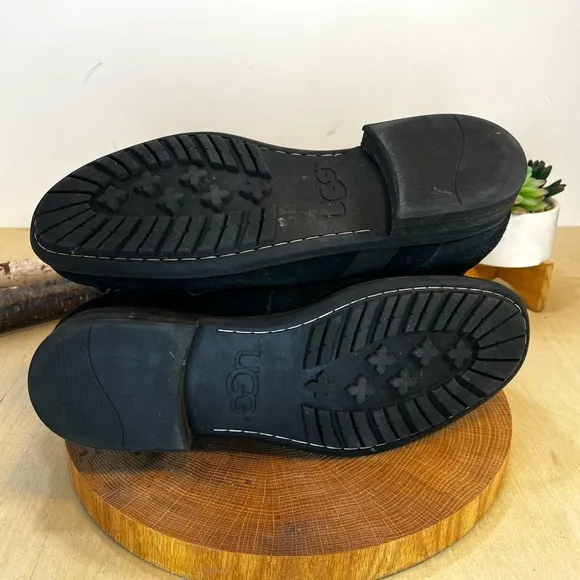 *UGG | Olmsted Winter Moto Boots Water Resistant Black Leather 1005086 Size 10.5