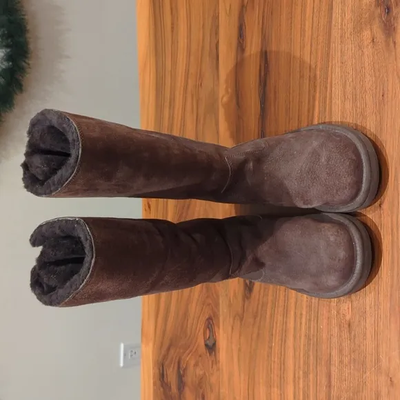 UGG Roseberry Leather Boots Rear Lace Up Women's 6