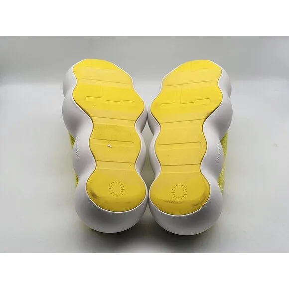 UGG Sugarcloud Slide Sandals Yellow Terry 3&quot; Platform Women Slippers Shoes Sz 8
