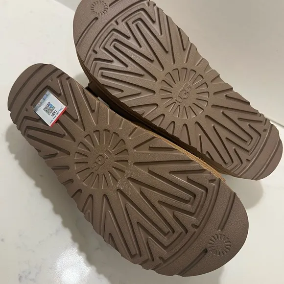 UGG Tan Suede Sandals with Contoured Footbed