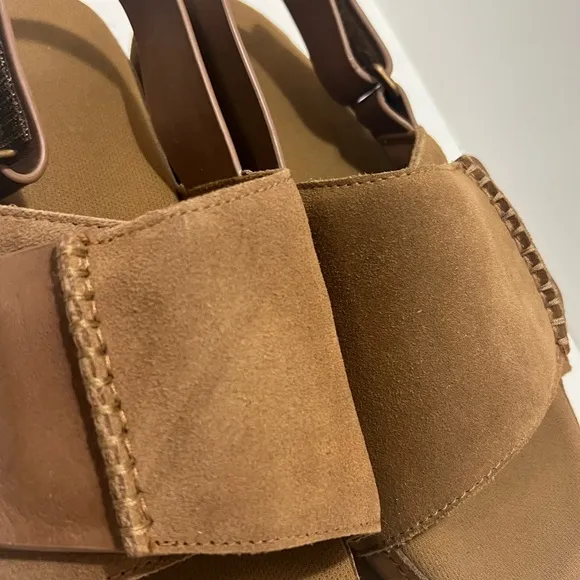 UGG Tan Suede Sandals with Contoured Footbed