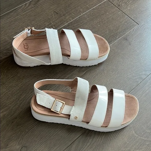 UGG White Chunky Platform Sandals