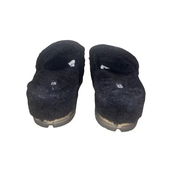 UGG Women's Fluffita Clear Platform Slipper Slide Sandals Black  Size 9