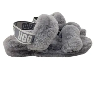 UGG Women's Size 7 Oh Yeah Gray Double Strap Logo Slingback Slipper Sandals