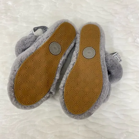 UGG Women's Size 7 Oh Yeah Gray Double Strap Logo Slingback Slipper Sandals