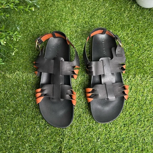ULLA JOHNSONALMA TWISTED CONTRAST SANDAL BLACK/COGNAC Size 39 US 9 gently used
