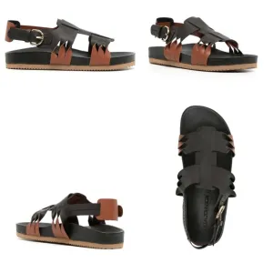 ULLA JOHNSONALMA TWISTED CONTRAST SANDAL BLACK/COGNAC Size 39 US 9 gently used
