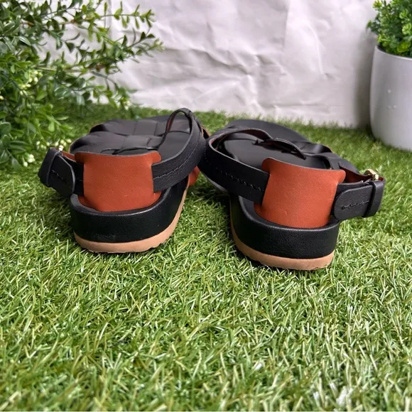 ULLA JOHNSONALMA TWISTED CONTRAST SANDAL BLACK/COGNAC Size 39 US 9 gently used