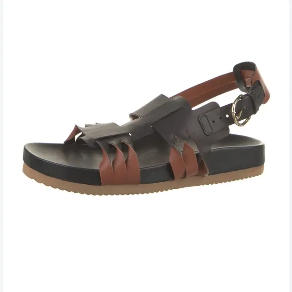 ULLA JOHNSONALMA TWISTED CONTRAST SANDAL BLACK/COGNAC Size 39 US 9 gently used