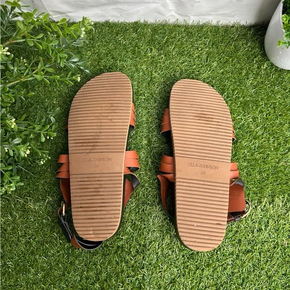 ULLA JOHNSONALMA TWISTED CONTRAST SANDAL BLACK/COGNAC Size 39 US 9 gently used