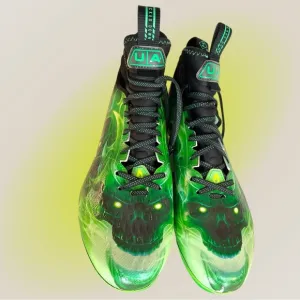 Under Armour Green Sneakers with Skull Design Men’s Size 12