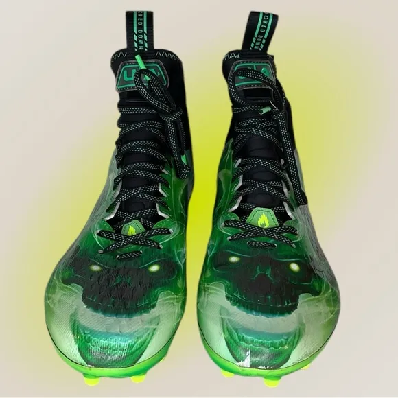 Under Armour Green Sneakers with Skull Design Men’s Size 12