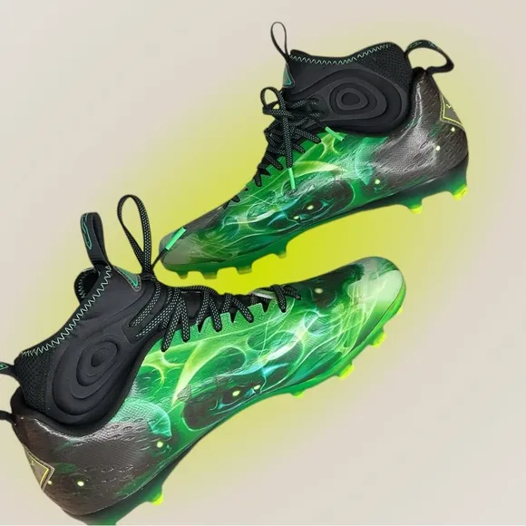 Under Armour Green Sneakers with Skull Design Men’s Size 12