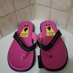 Under Armour Marbella Pink Thong Sandals Size 9